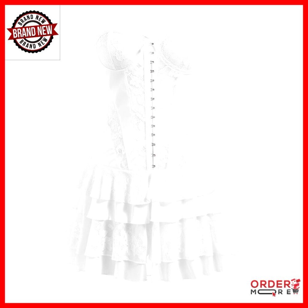 Gothic Lace Corset Mini Dress Strapless Ruffle Y2K Party Rave Tube Top
